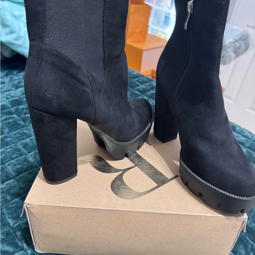 Charlotte Russe Black Heeled Boots